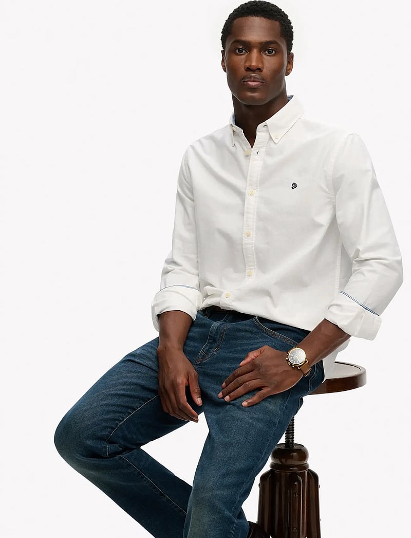 Superdry - PREPPY OXFORD L/S SHIRT - triibulised särgid - optic - 4