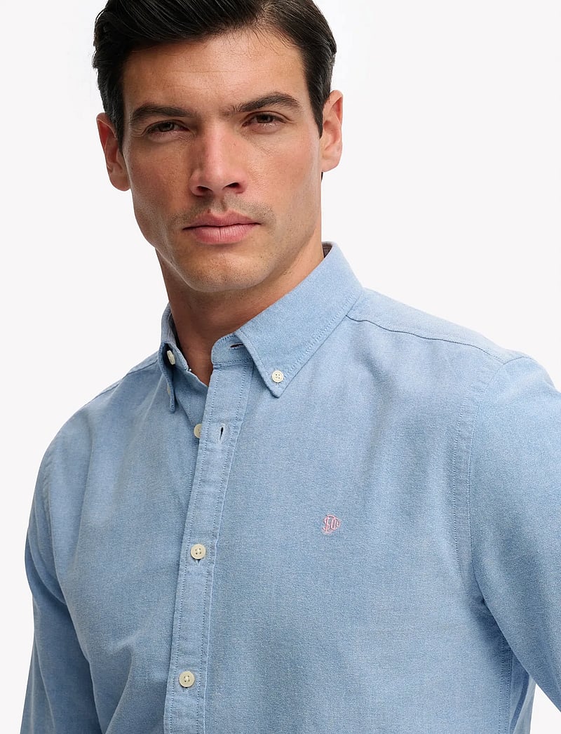 Superdry - PREPPY OXFORD L/S SHIRT - stribede skjorter - sky blue chambray - 3