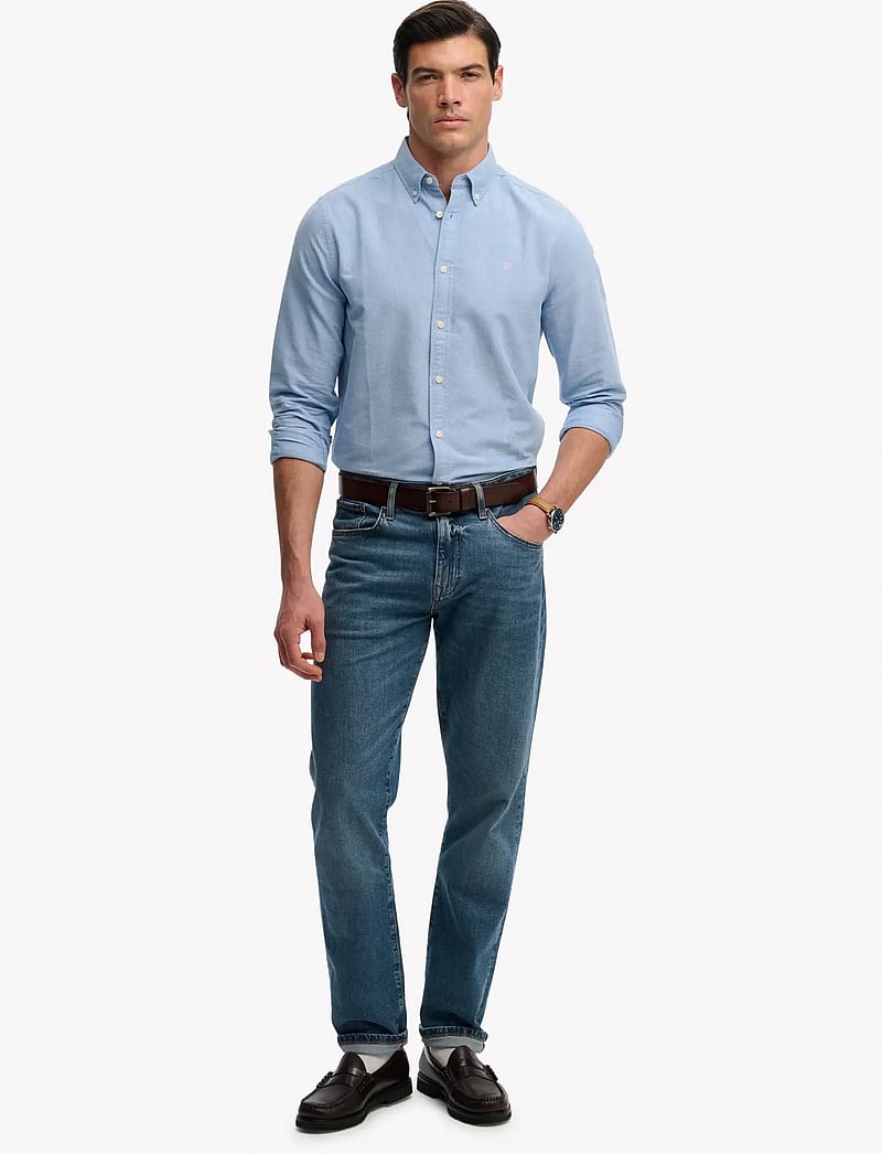 Superdry - PREPPY OXFORD L/S SHIRT - stribede skjorter - sky blue chambray - 5