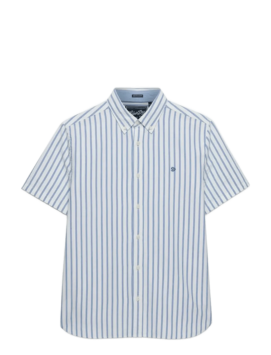 Superdry - PREPPY OXFORD S/S SHIRT - kurzarmhemden - blue beach stripe - 1