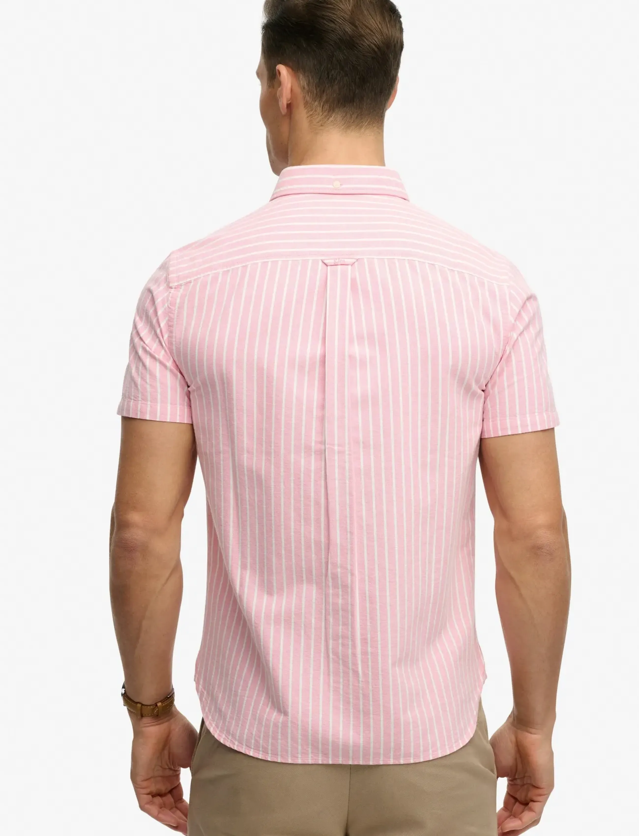 Superdry - PREPPY OXFORD S/S SHIRT - kortærmede skjorter - cali coral/optic stripe - 5