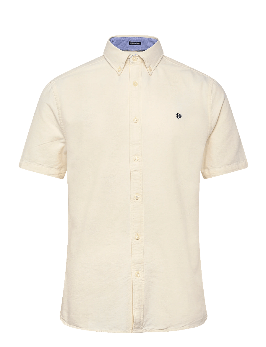 Superdry - PREPPY OXFORD S/S SHIRT - kurzarmhemden - pastel yellow chambray - 1