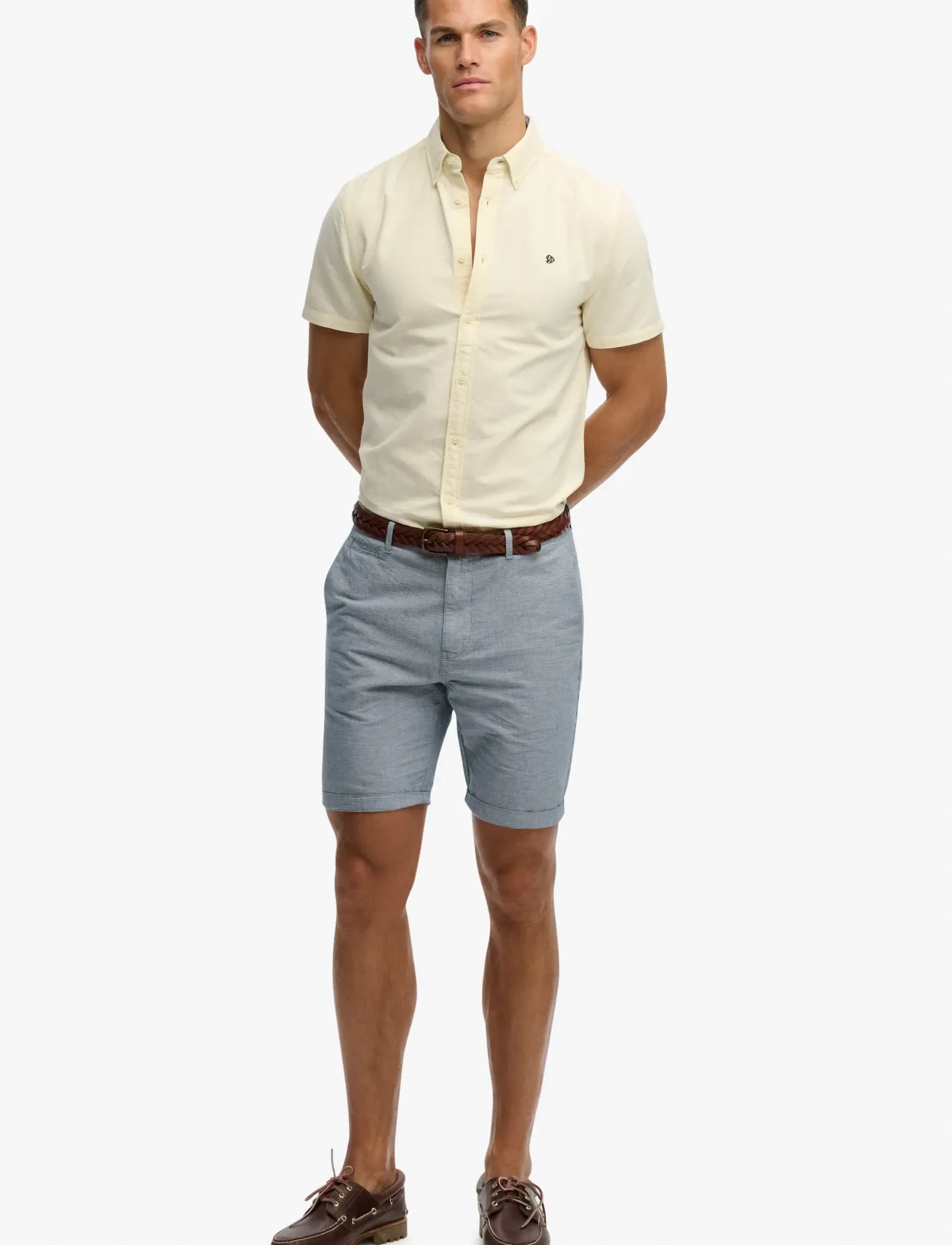 Superdry - PREPPY OXFORD S/S SHIRT - kortærmede skjorter - pastel yellow chambray - 5