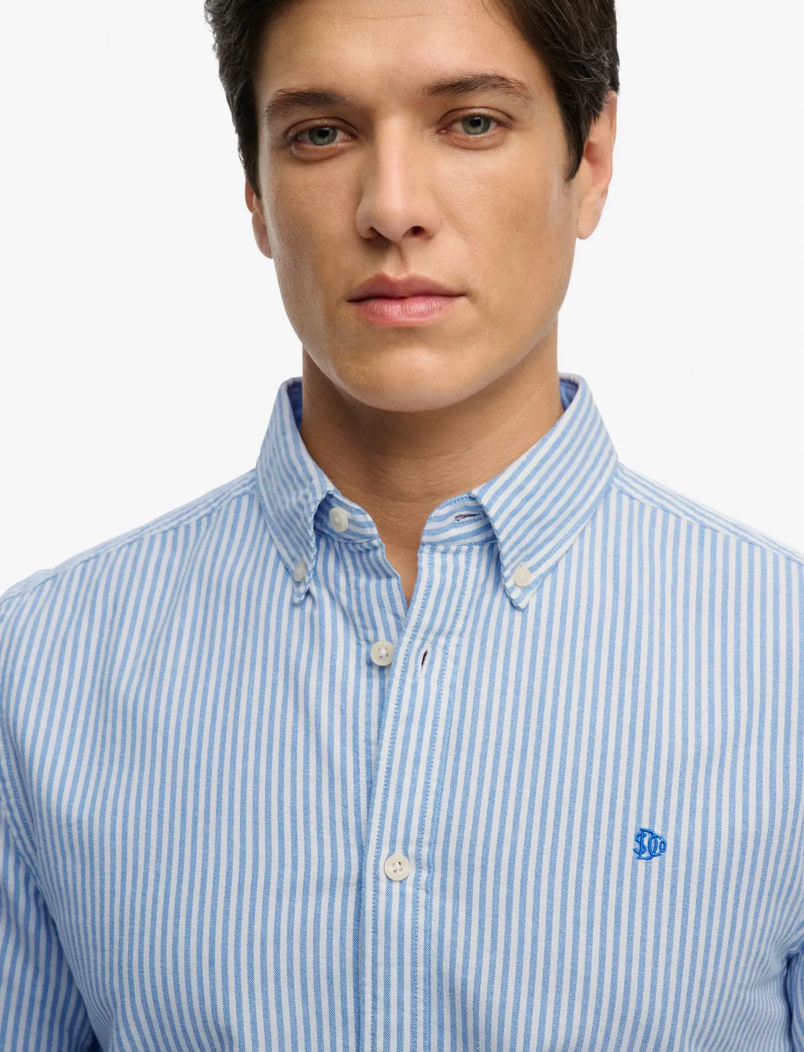 Superdry - PREPPY OXFORD S/S SHIRT - kortærmede skjorter - sky blue stripe - 2