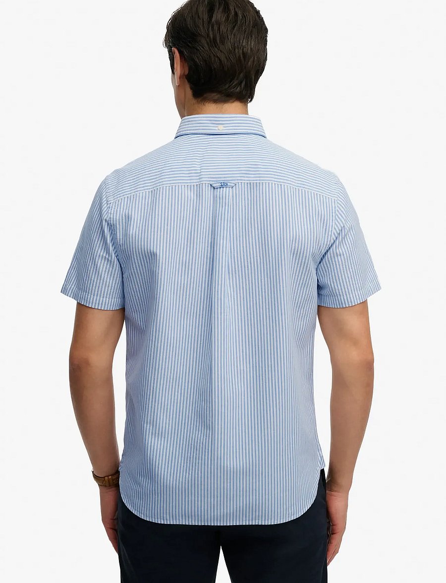 Superdry - PREPPY OXFORD S/S SHIRT - kurzarmhemden - sky blue stripe - 5