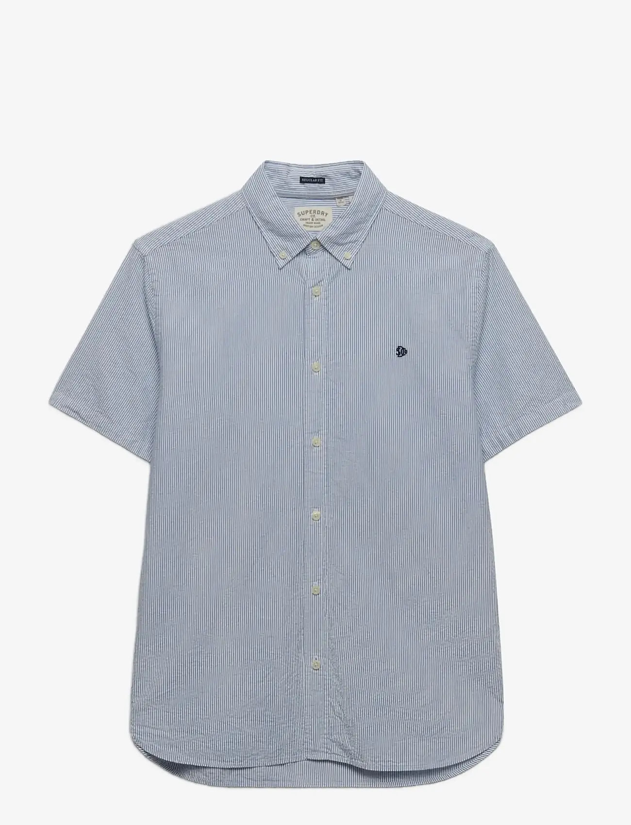 Superdry - CLASSIC SEERSUCKER S/S SHIRT - kortærmede skjorter - cream/blue - 1