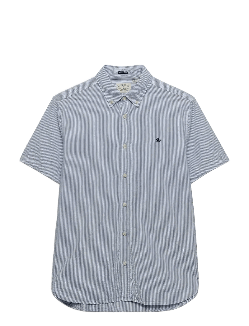 Superdry - CLASSIC SEERSUCKER S/S SHIRT - kurzarmhemden - cream/blue - 1