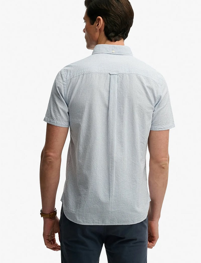 Superdry - CLASSIC SEERSUCKER S/S SHIRT - kurzarmhemden - cream/blue - 2