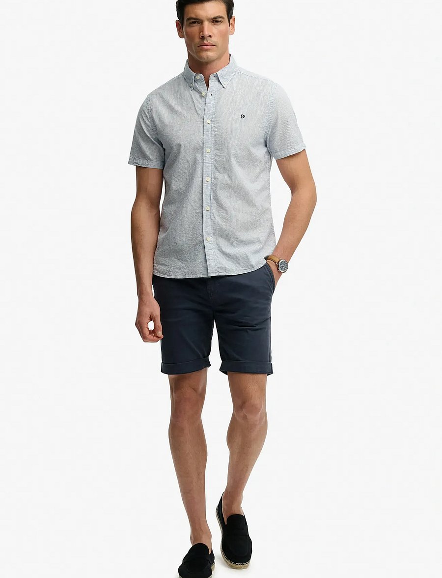 Superdry - CLASSIC SEERSUCKER S/S SHIRT - short-sleeved shirts - cream/blue - 3