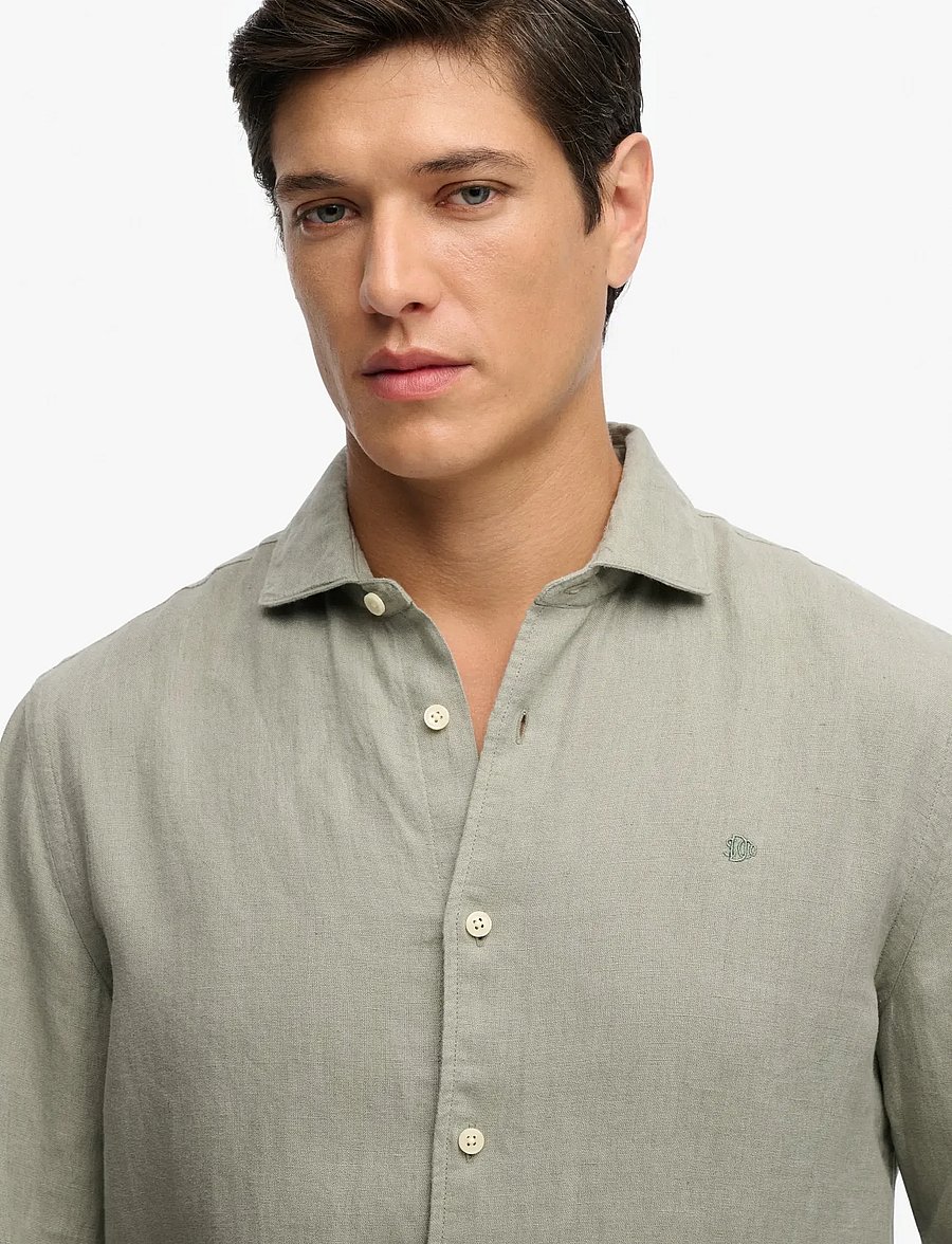 Superdry - RIVIERA L/S LINEN SHIRT - linen shirts - bay green - 2