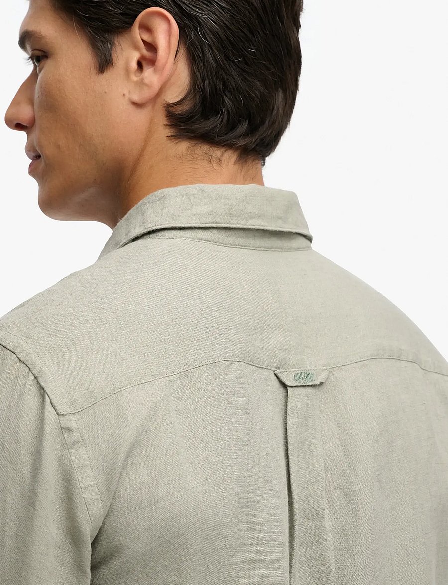 Superdry - RIVIERA L/S LINEN SHIRT - linen shirts - bay green - 3