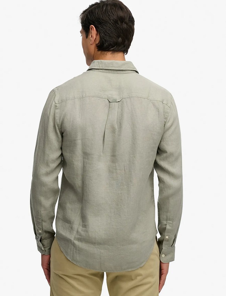 Superdry - RIVIERA L/S LINEN SHIRT - linen shirts - bay green - 5