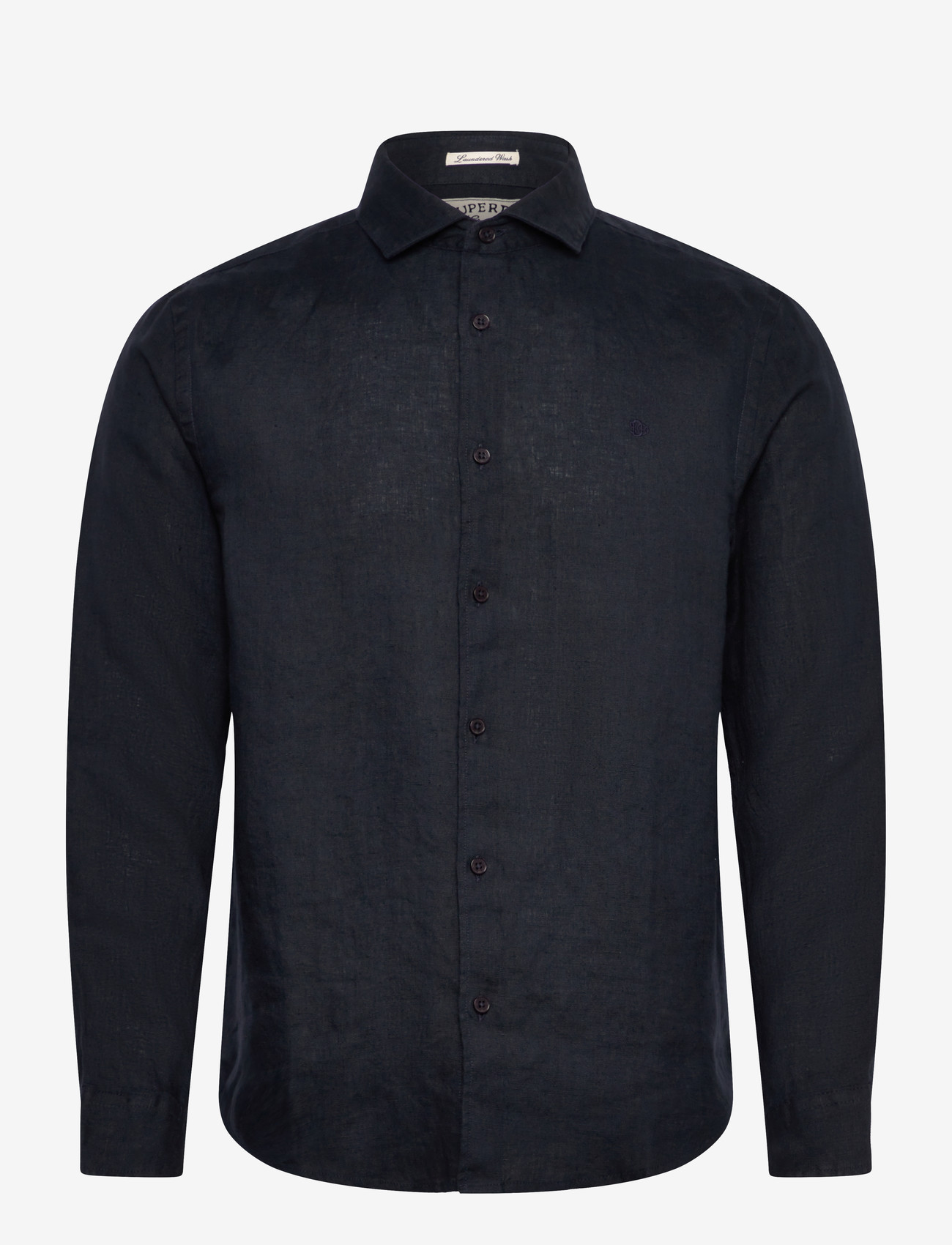 Superdry - RIVIERA L/S LINEN SHIRT - hørskjorter - eclipse navy - 1
