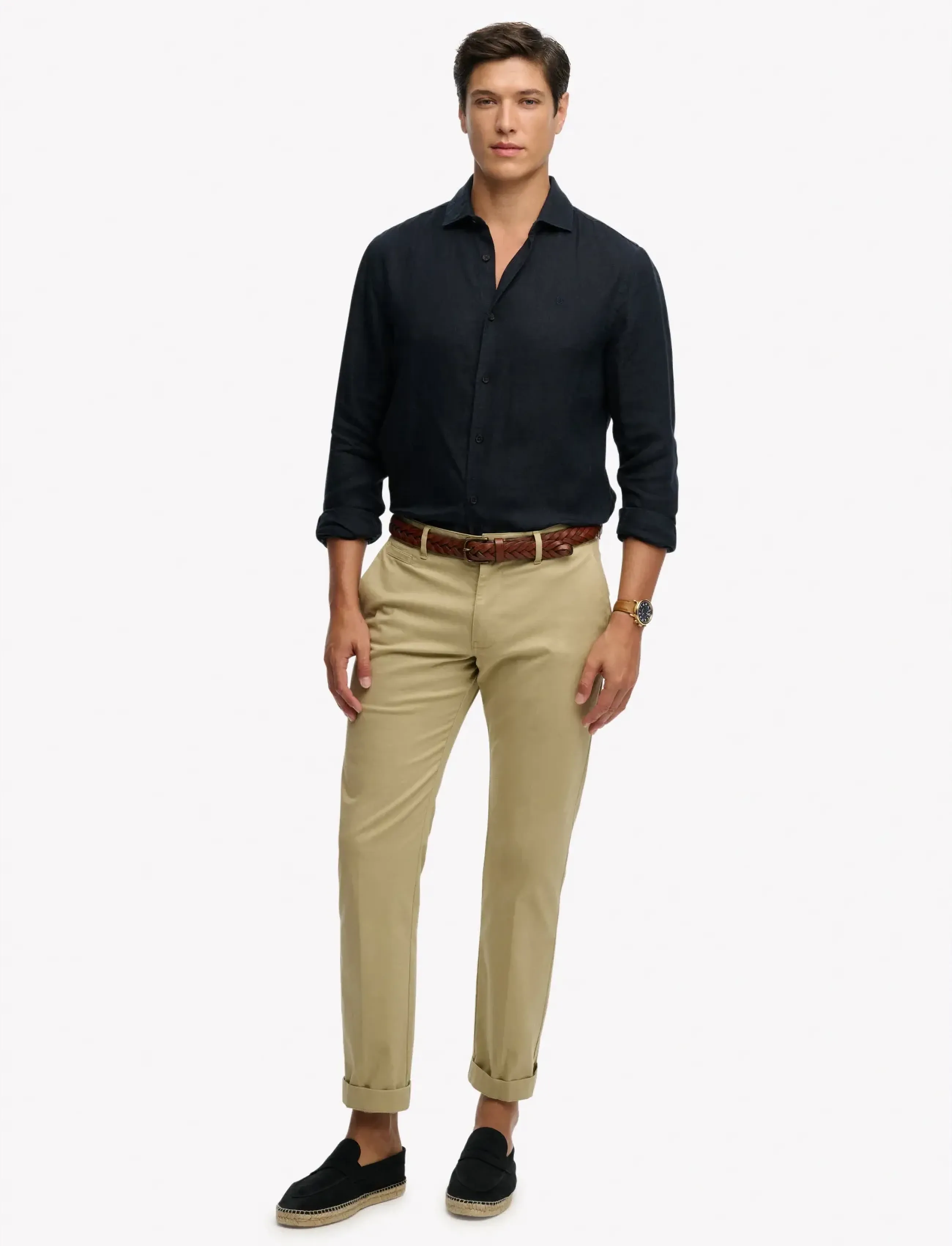 Superdry - RIVIERA L/S LINEN SHIRT - linased särgid - eclipse navy - 5