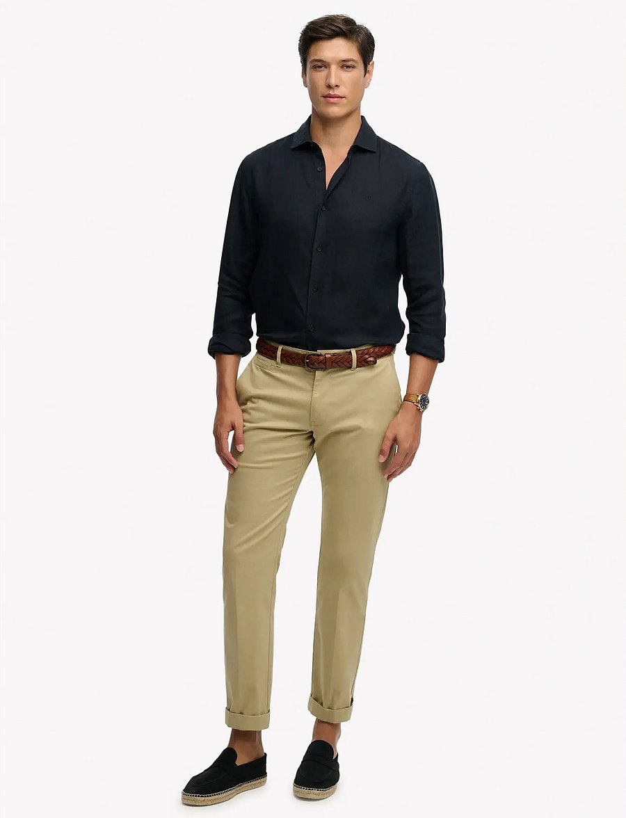 Superdry - RIVIERA L/S LINEN SHIRT - linen shirts - eclipse navy - 5