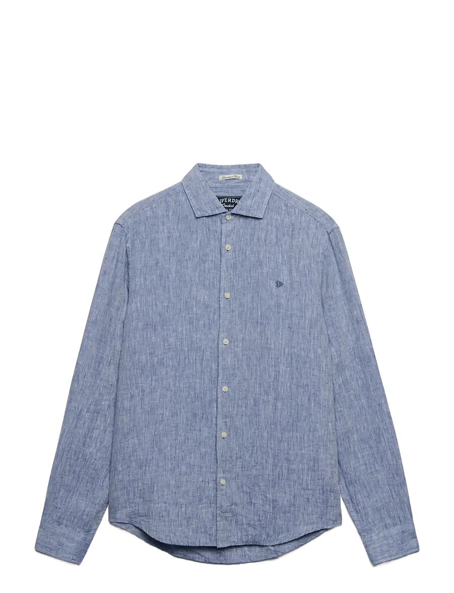 Superdry - RIVIERA L/S LINEN SHIRT - linen shirts - french blue chambray - 1