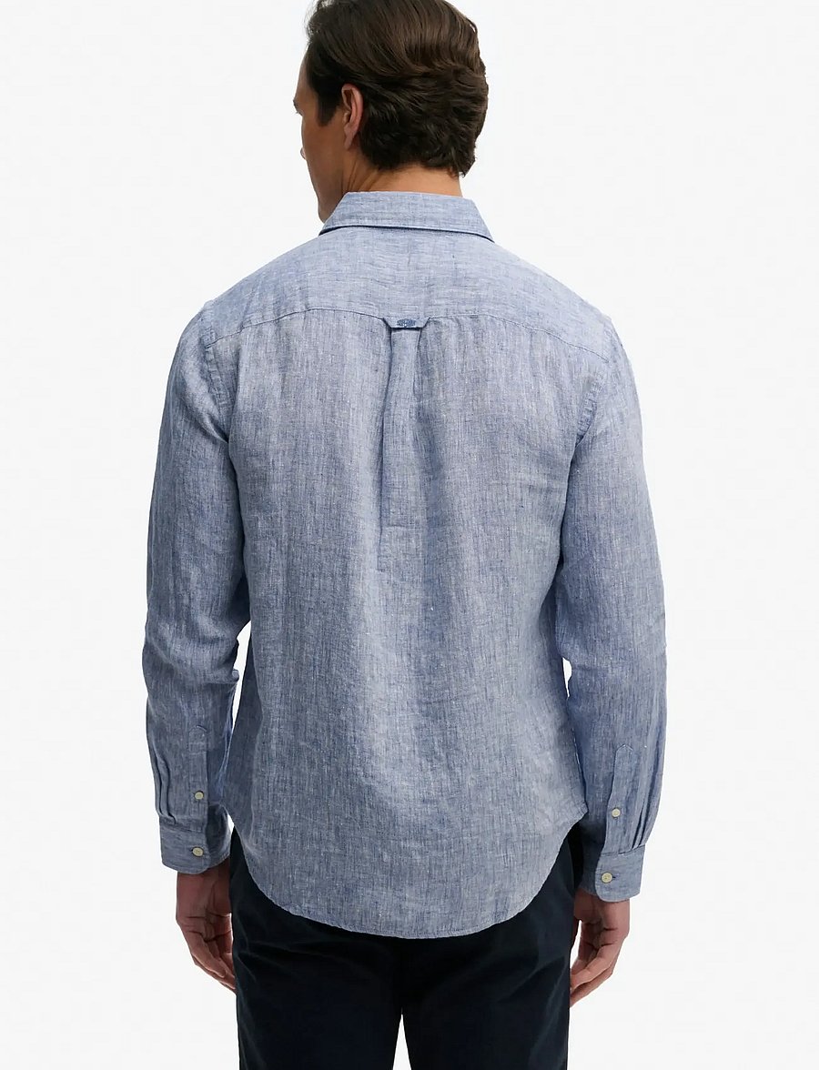Superdry - RIVIERA L/S LINEN SHIRT - linen shirts - french blue chambray - 5