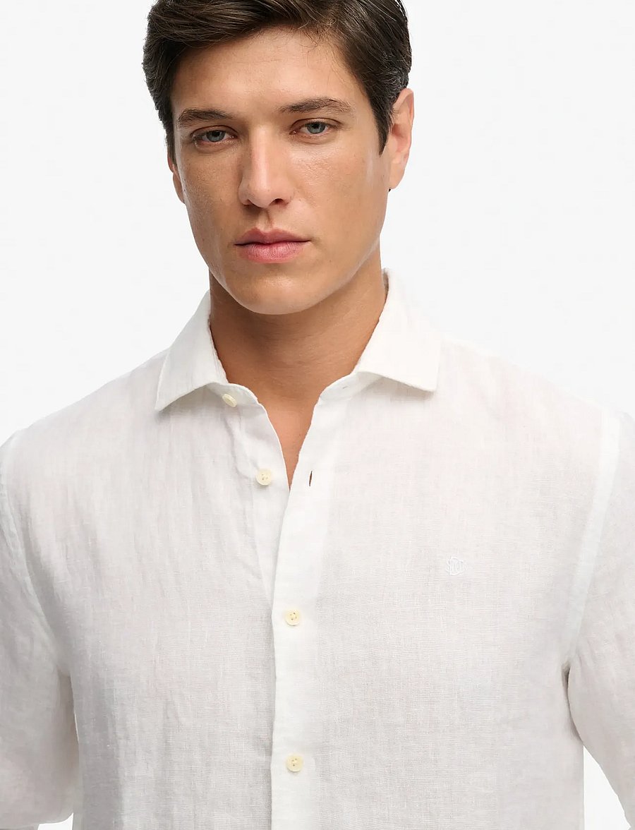 Superdry - RIVIERA L/S LINEN SHIRT - linen shirts - optic - 3