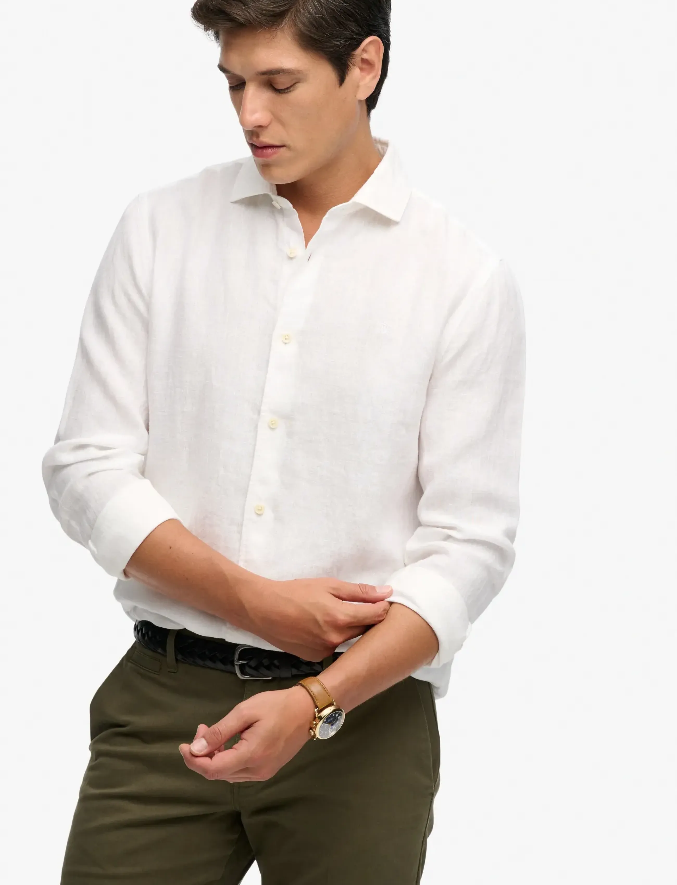Superdry - RIVIERA L/S LINEN SHIRT - hørskjorter - optic - 4