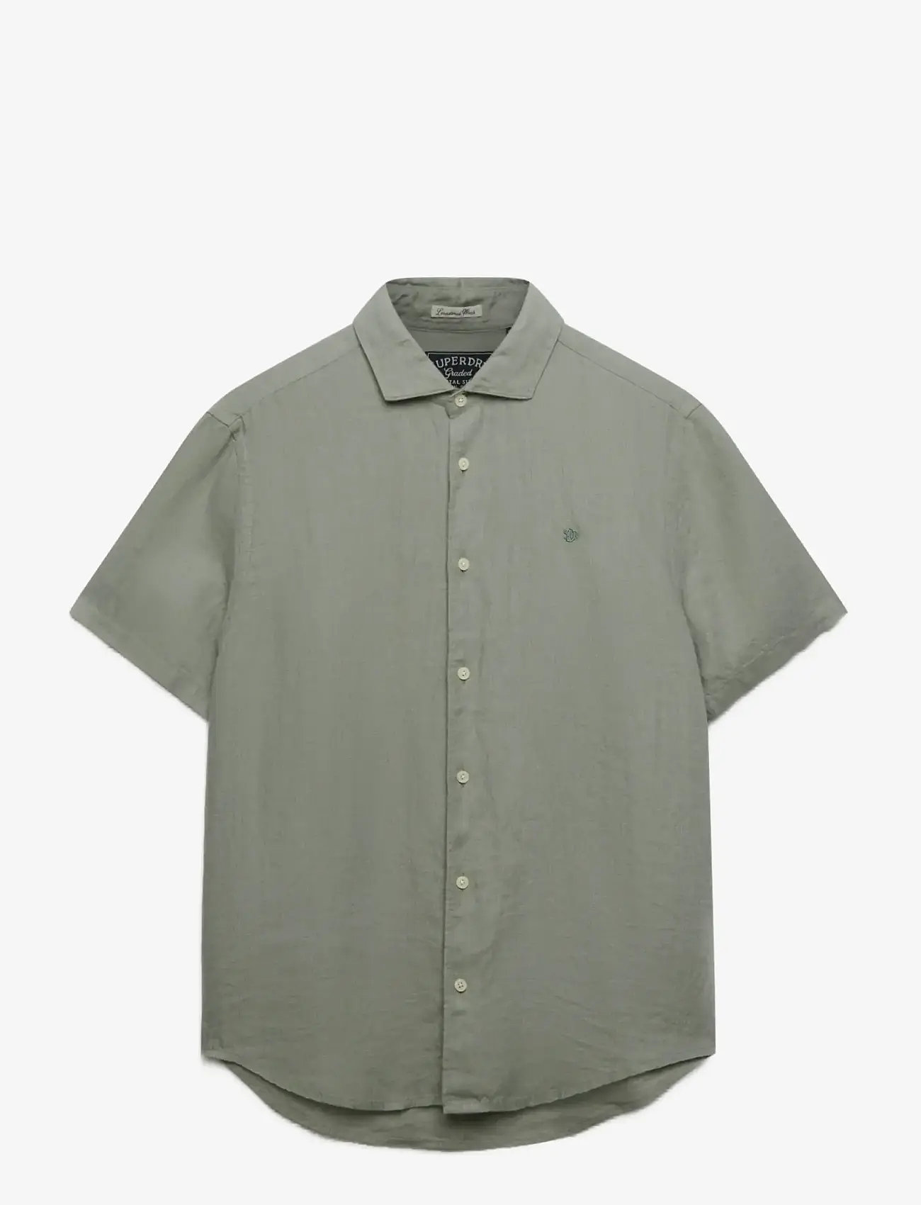 Superdry - RIVIERA S/S LINEN SHIRT - kortærmede skjorter - bay green - 1