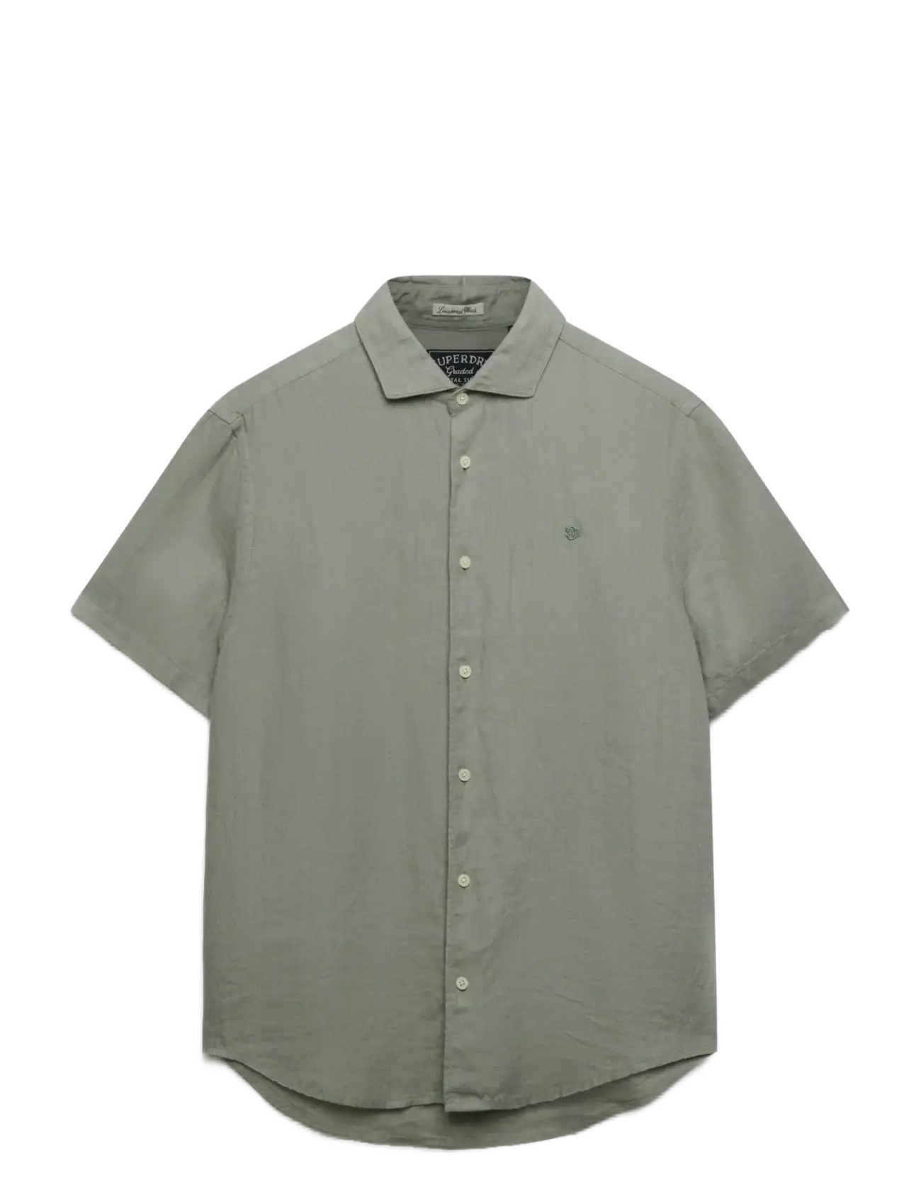 Superdry RIVIERA S/S LINEN SHIRT - Särgid - BAY GREEN / khaki/green