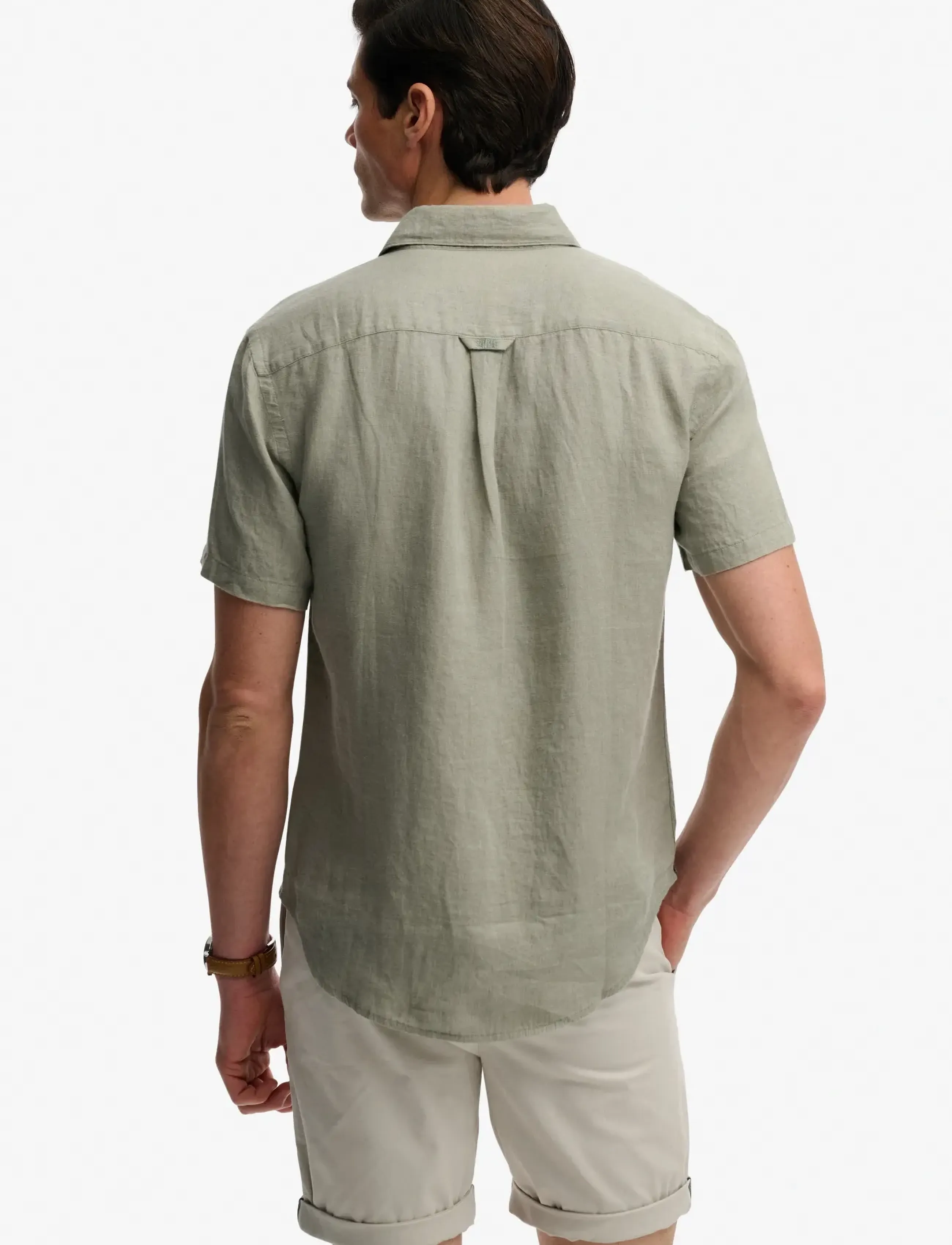 Superdry - RIVIERA S/S LINEN SHIRT - kortærmede skjorter - bay green - 2