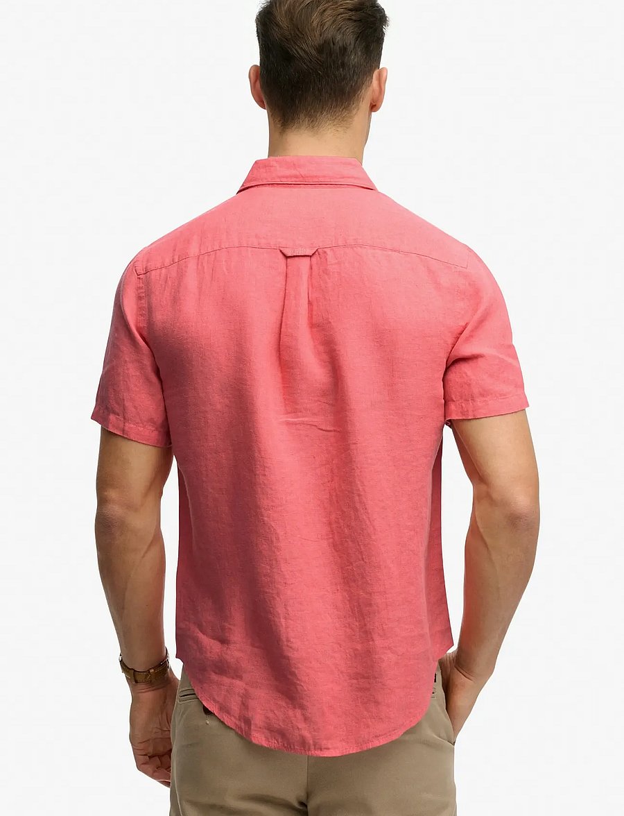 Superdry - RIVIERA S/S LINEN SHIRT - kortærmede skjorter - coral - 2