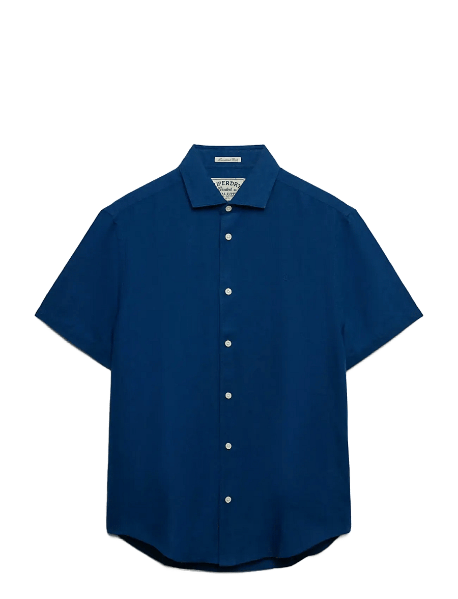 Superdry - RIVIERA S/S LINEN SHIRT - kortærmede skjorter - french blue - 1