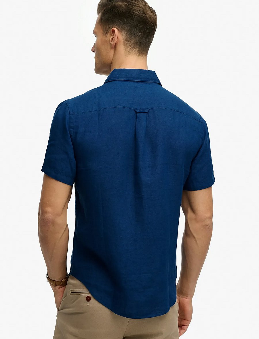 Superdry - RIVIERA S/S LINEN SHIRT - kortærmede skjorter - french blue - 2