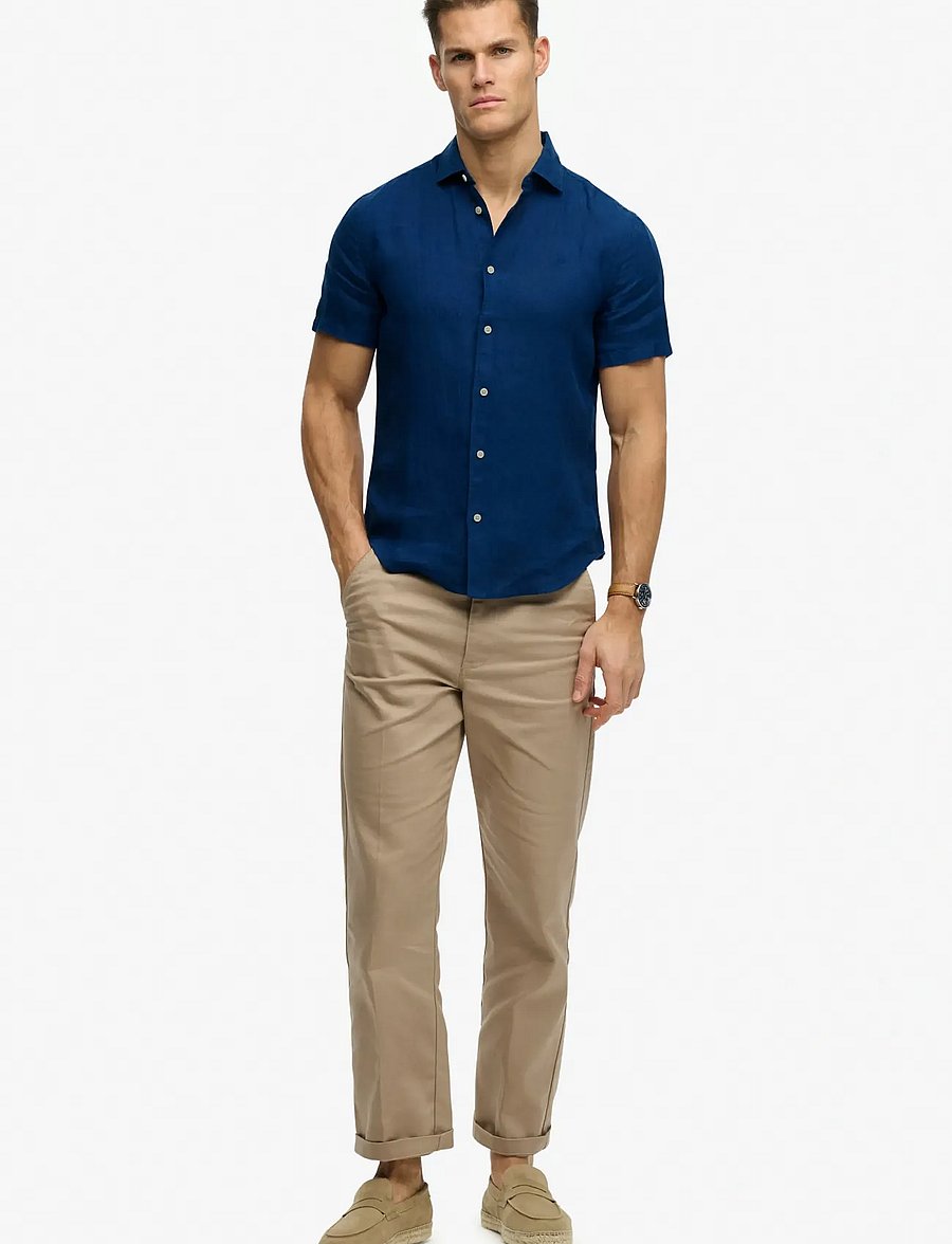 Superdry - RIVIERA S/S LINEN SHIRT - kortærmede skjorter - french blue - 3