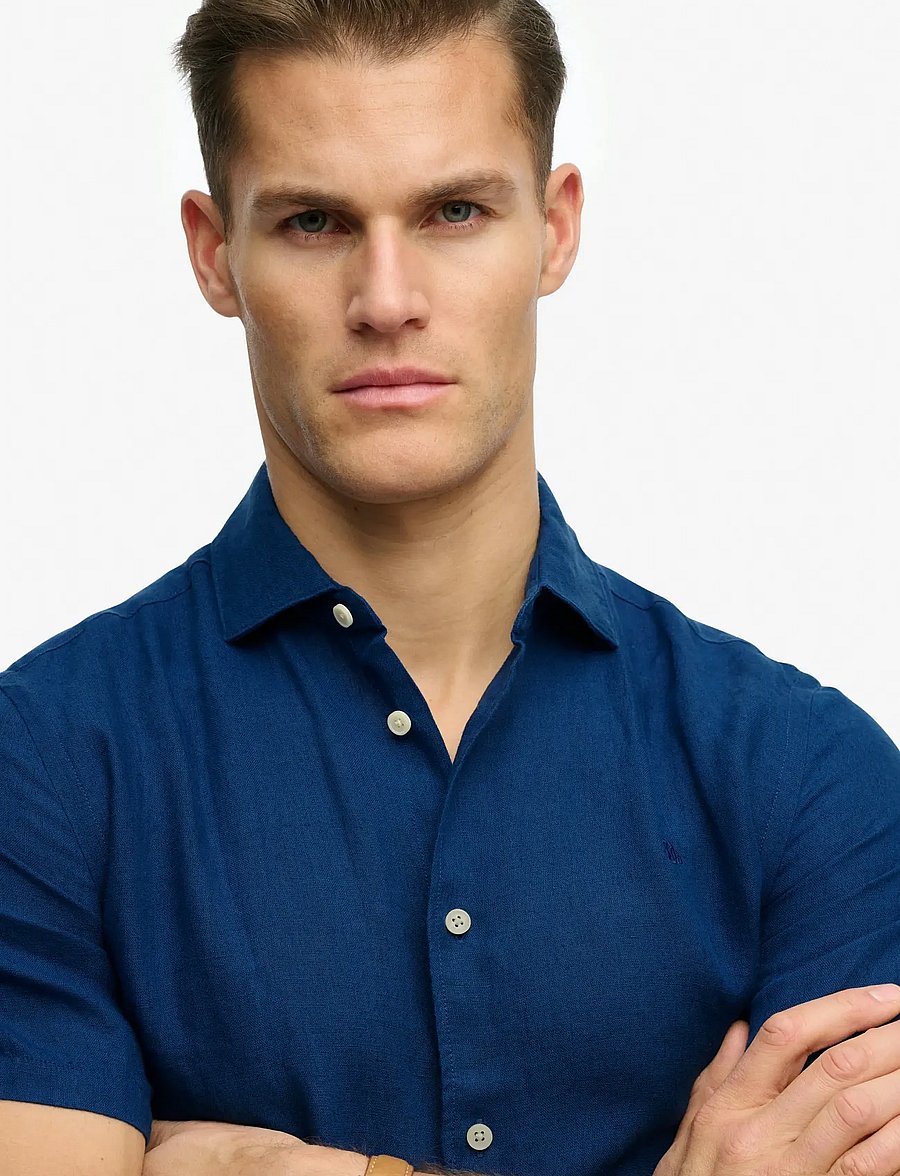 Superdry - RIVIERA S/S LINEN SHIRT - kortærmede skjorter - french blue - 5