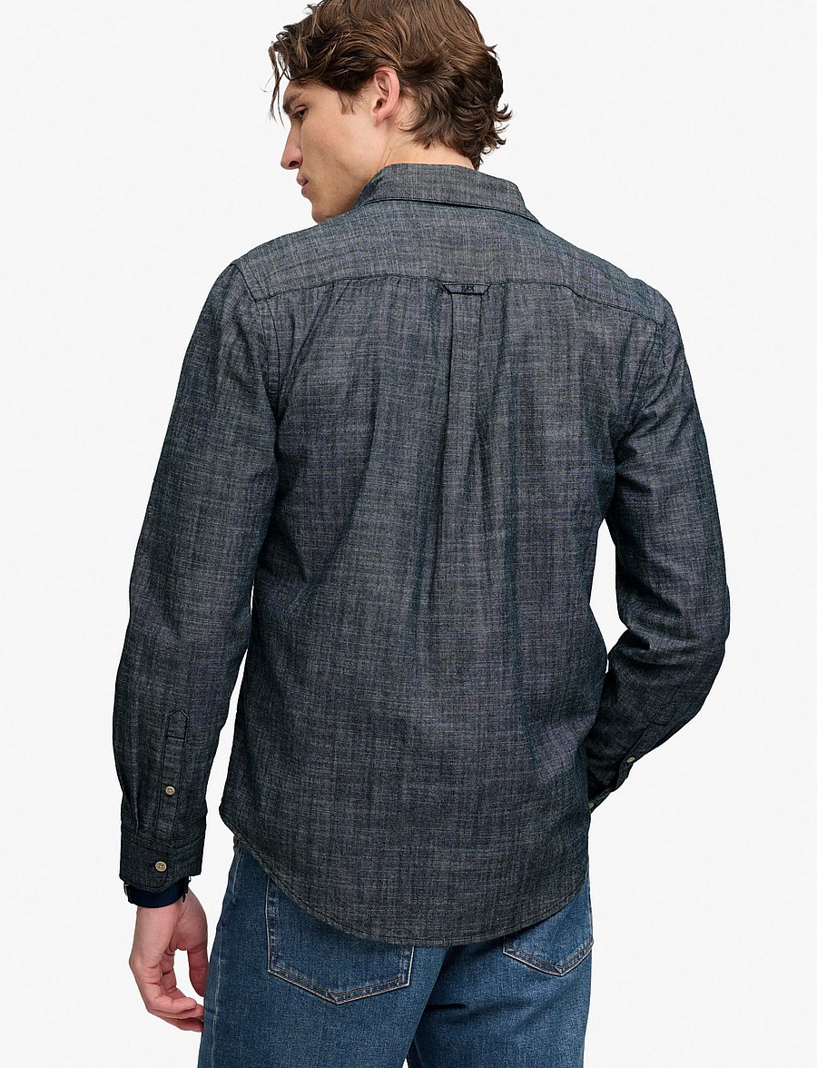 Superdry - ESSENTIALS CHAMBRAY L/S SHIRT - casual shirts - rinse indigo - 2