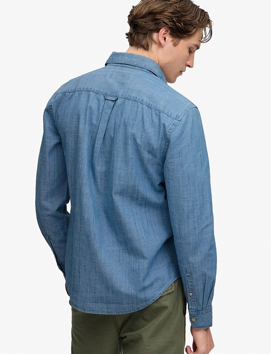 Superdry - ESSENTIALS CHAMBRAY L/S SHIRT - washed indigo - 2