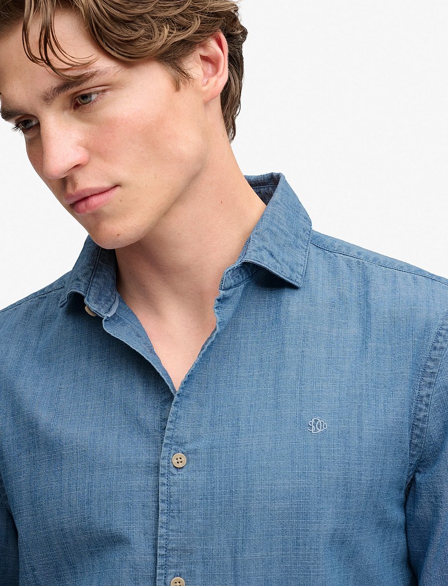 Superdry - ESSENTIALS CHAMBRAY L/S SHIRT - washed indigo - 3