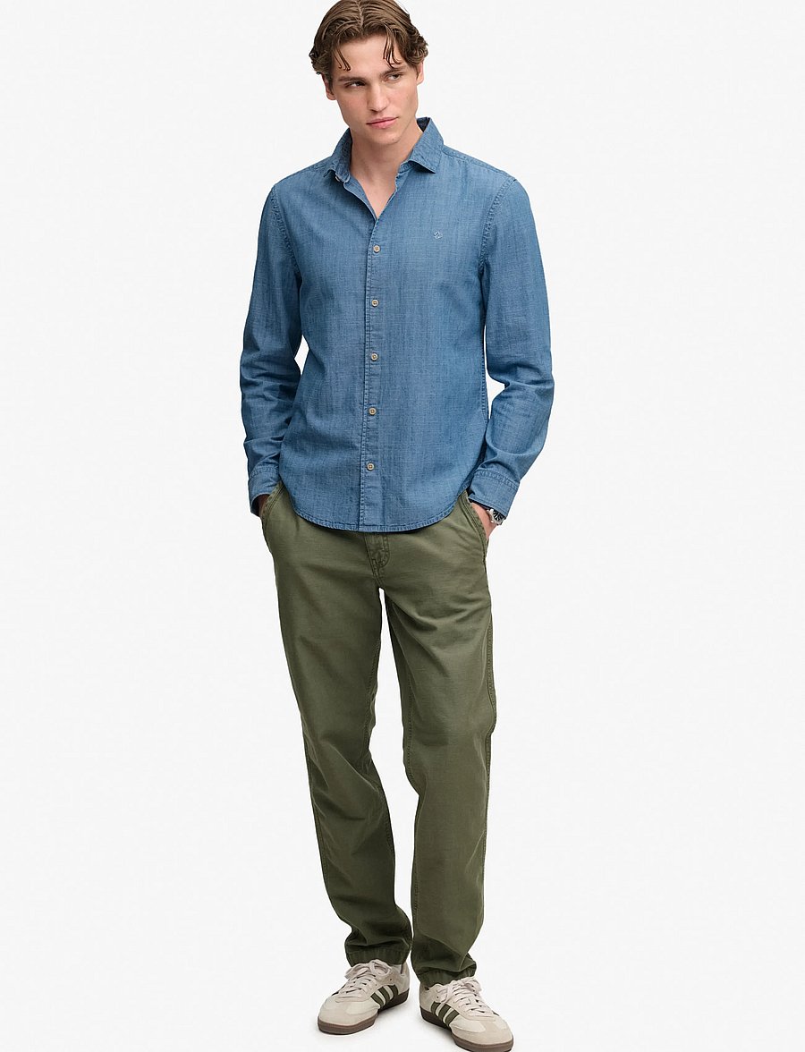 Superdry - ESSENTIALS CHAMBRAY L/S SHIRT - washed indigo - 5