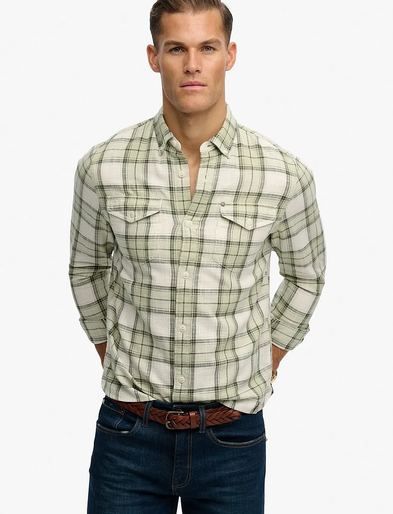 Superdry - MERCHANT LITE CHECK SHIRT - karierte hemden - cedar check sage - 0
