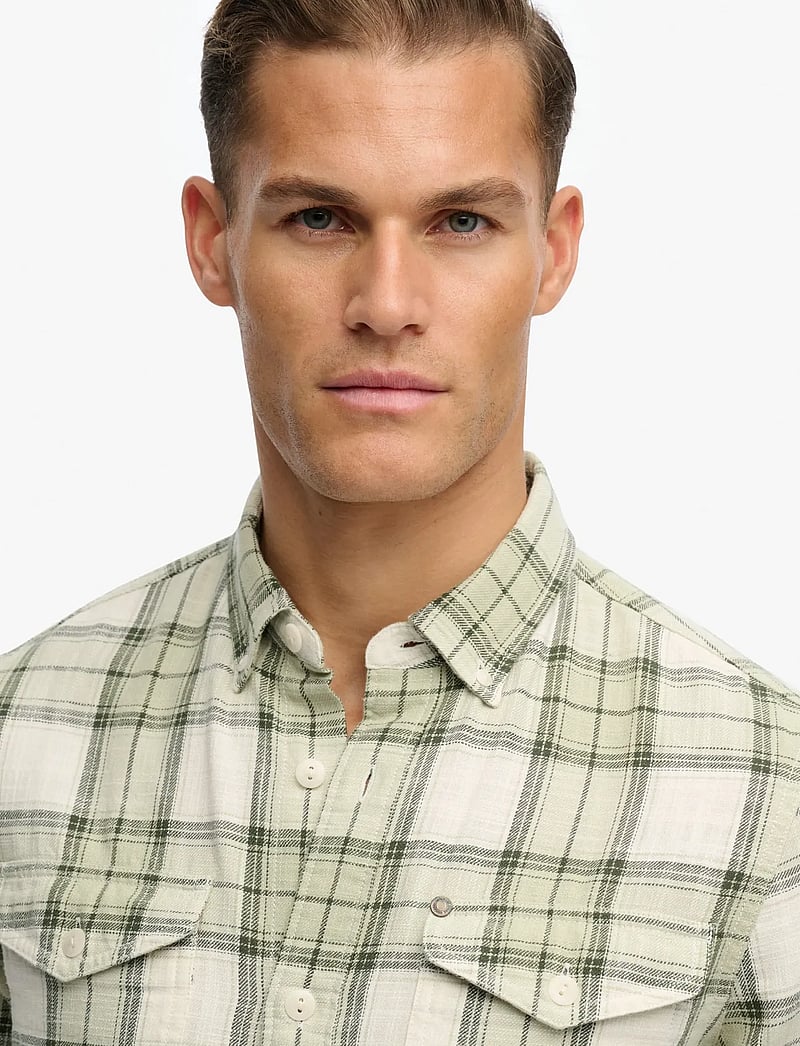 Superdry - MERCHANT LITE CHECK SHIRT - ternede skjorter - cedar check sage - 3