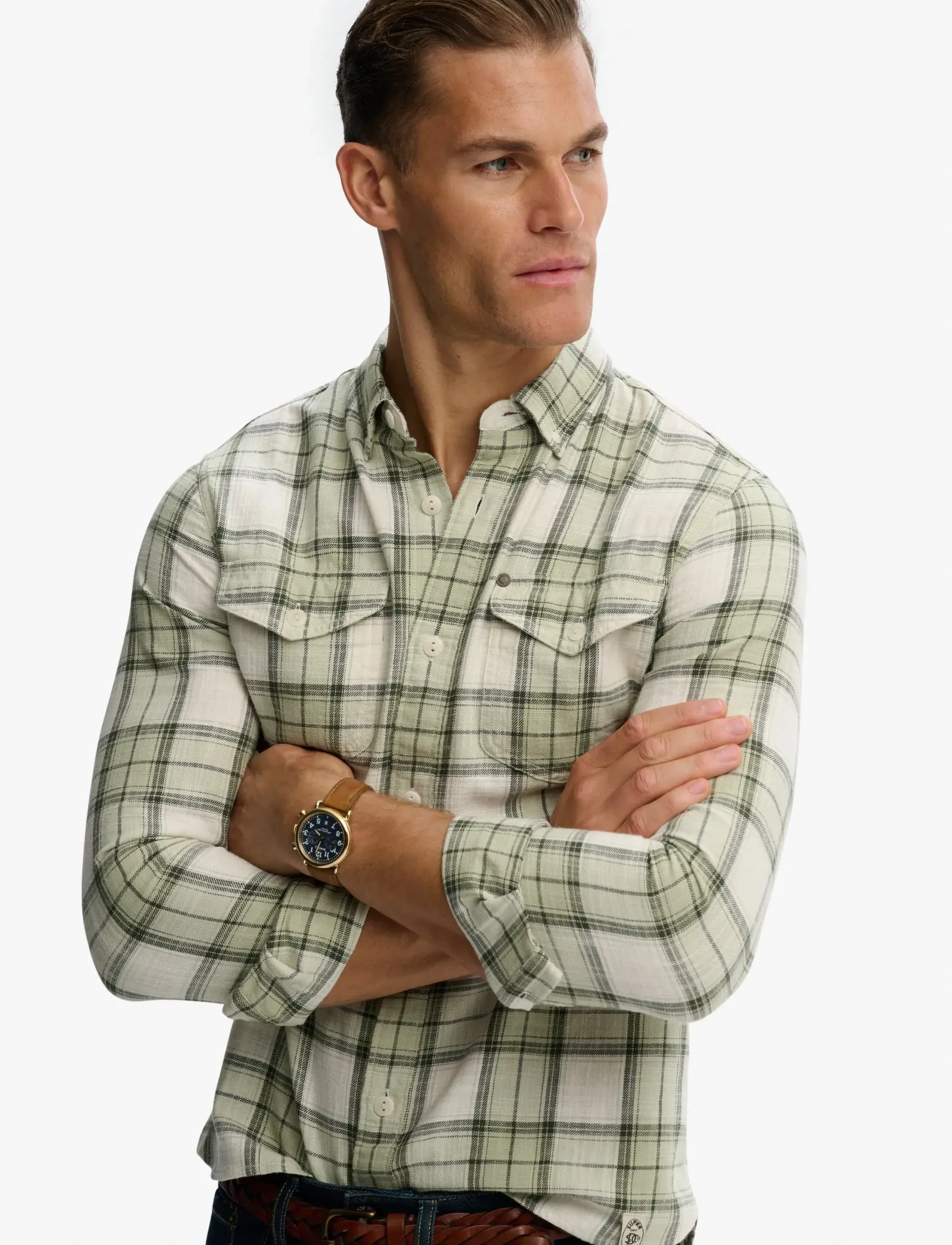 Superdry - MERCHANT LITE CHECK SHIRT - casual skjorter - cedar check sage - 4
