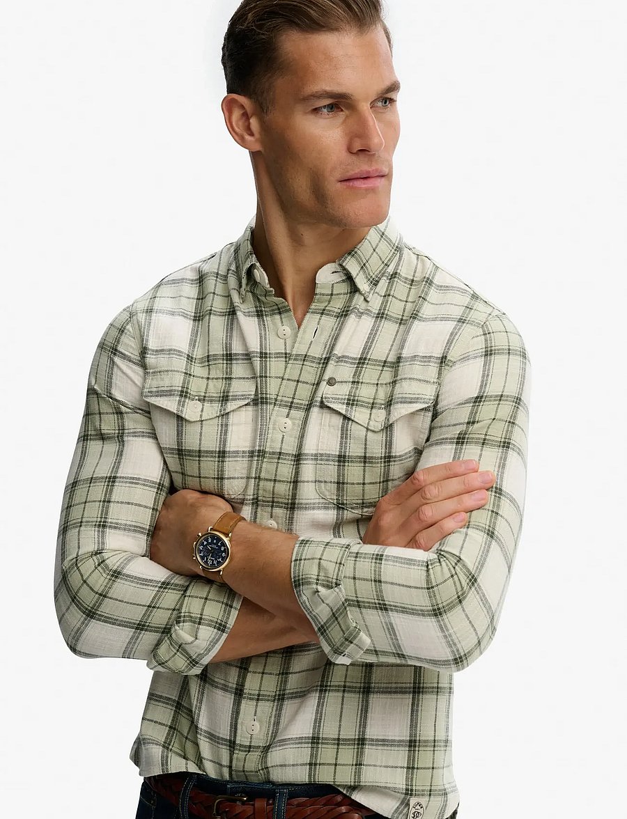 Superdry - MERCHANT LITE CHECK SHIRT - köflóttar skyrtur - cedar check sage - 4