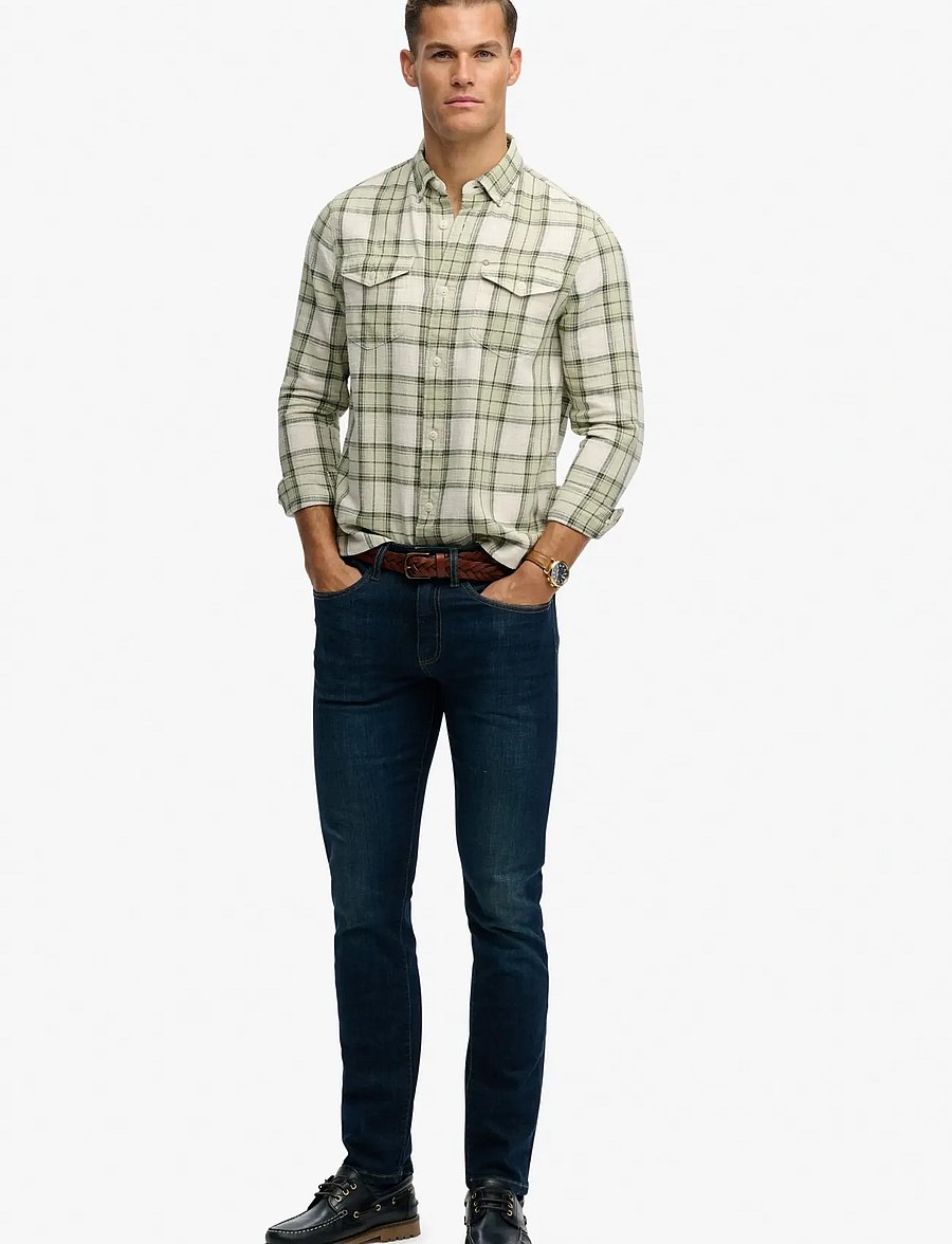 Superdry - MERCHANT LITE CHECK SHIRT - köflóttar skyrtur - cedar check sage - 5