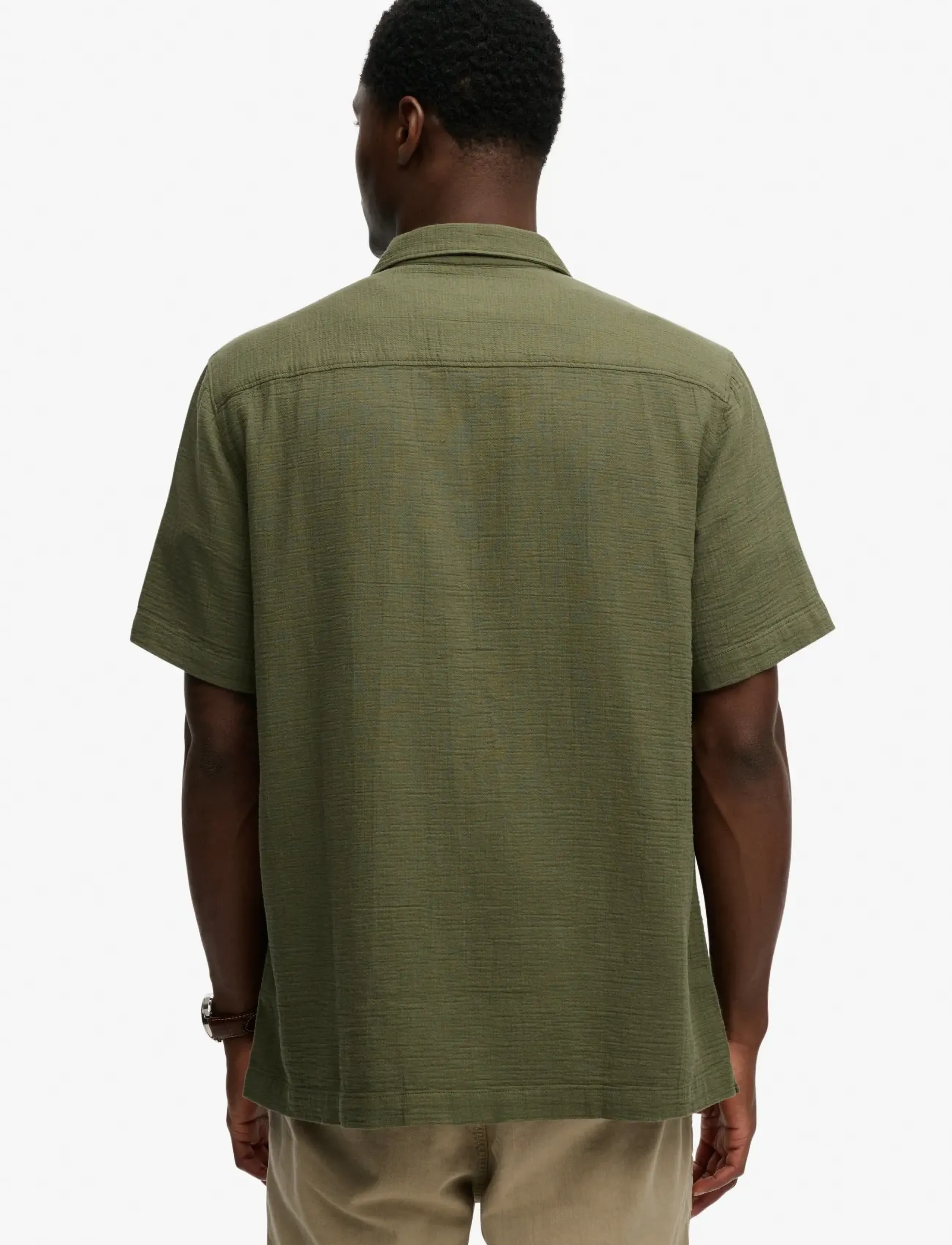 Superdry - MERCHANT TEXTURED S/S SHIRT - kurzarmhemden - beetle green - 5