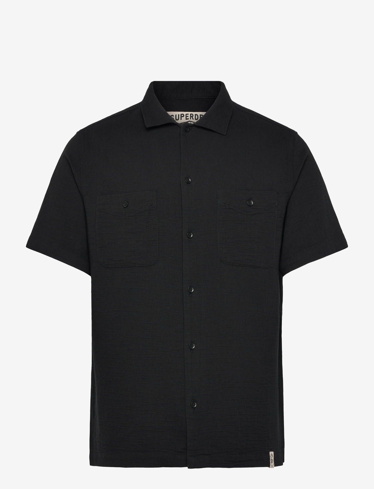 Superdry - MERCHANT TEXTURED S/S SHIRT - lühikeste varrukatega särgid - black - 1