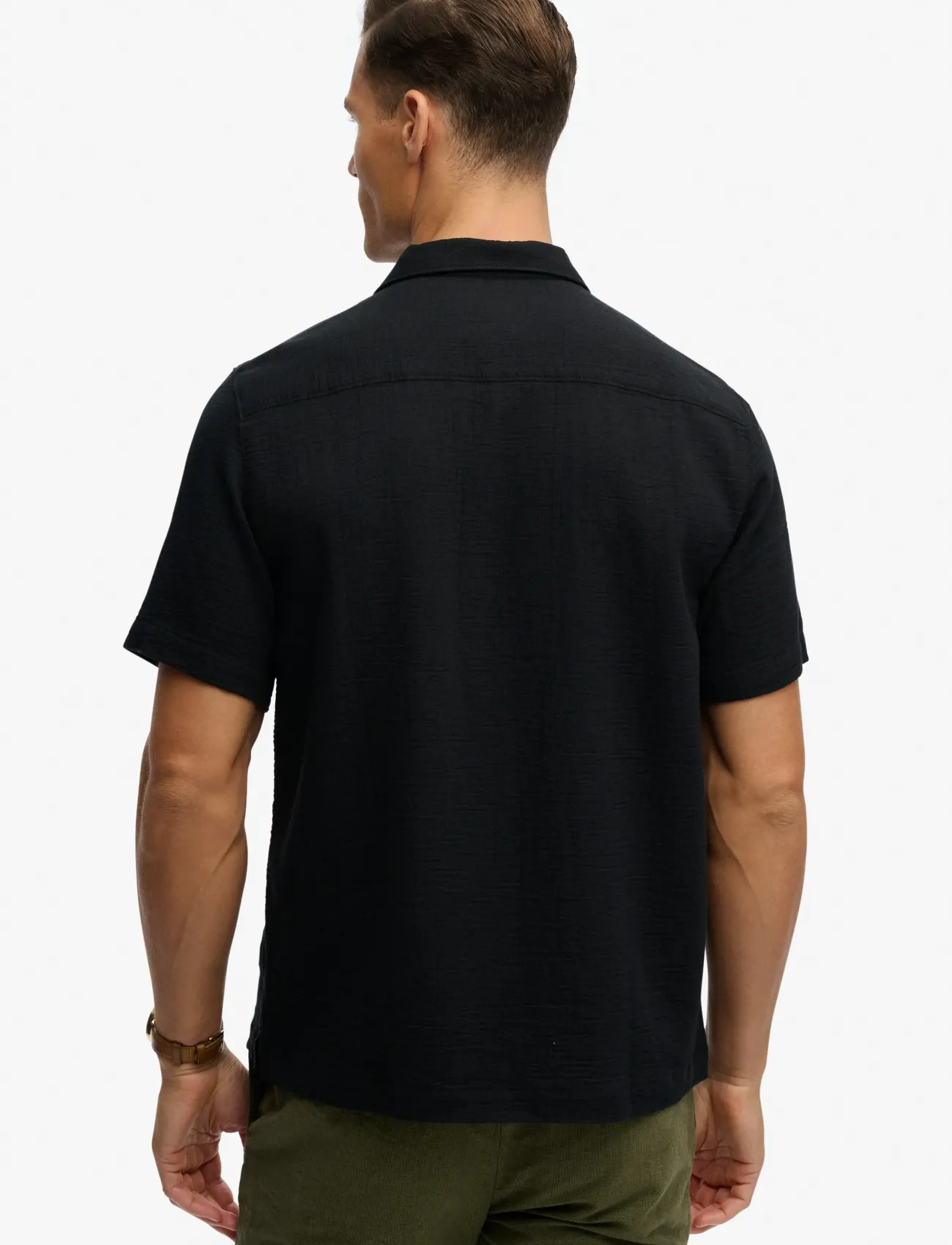 Superdry Merchant Textured S/S Shirt kortärmade skjortor herr – bild 7
