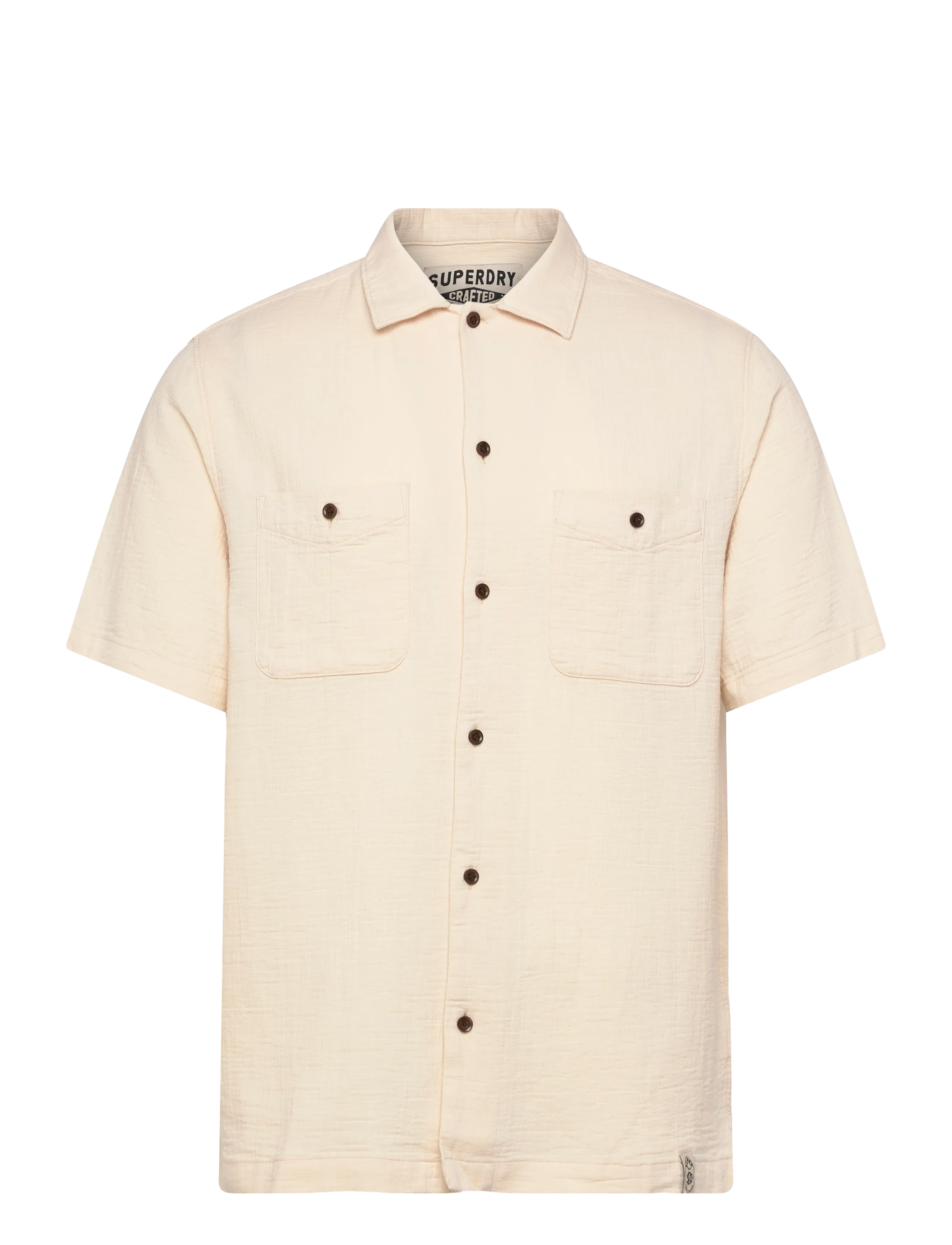 SUPERDRY Merchant Textured S/S Shirt Beige - XXL - Herren