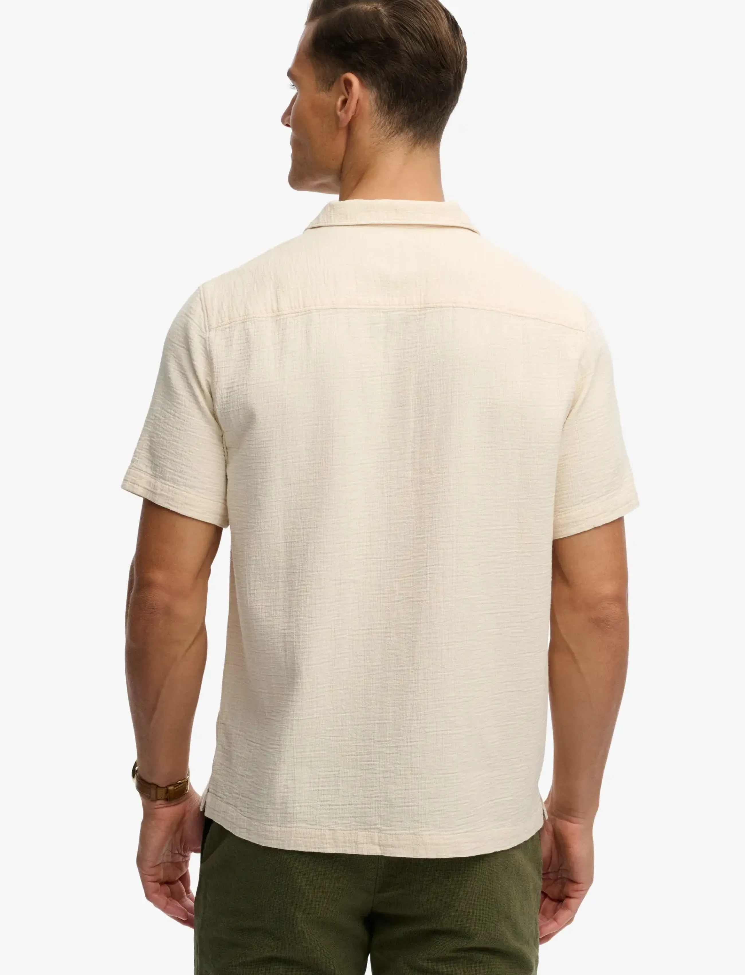 Superdry Merchant Texturerad beige skjorta herr – bild 8