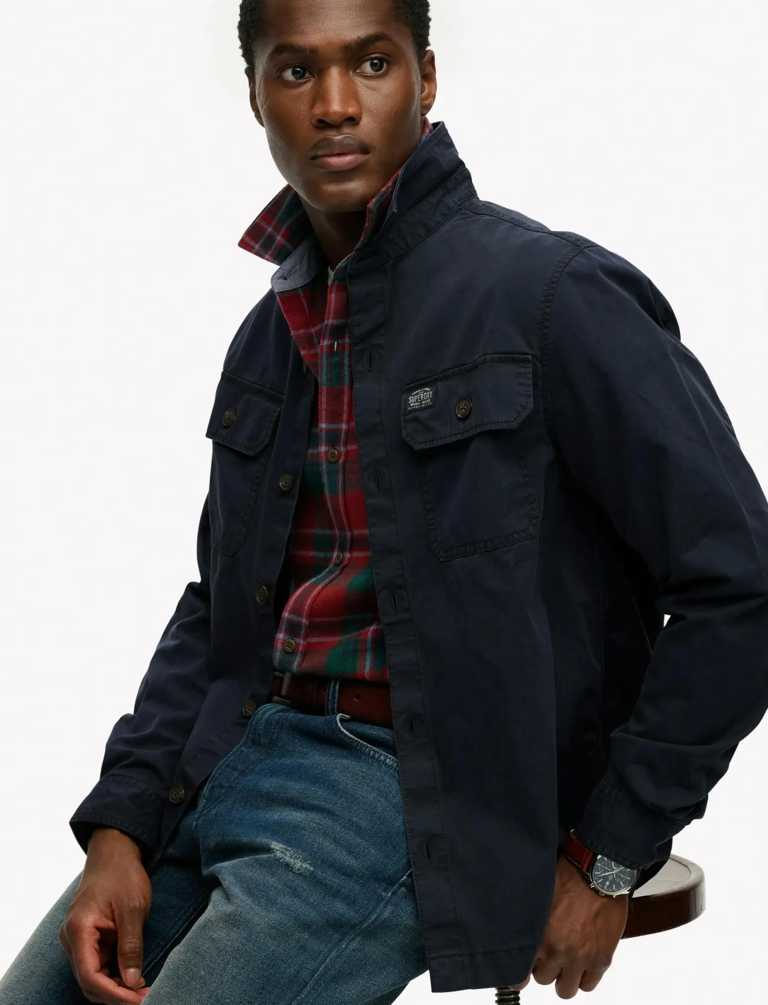 Superdry - 2 POCKET OVERSHIRT - kollektioner - eclipse navy - 3