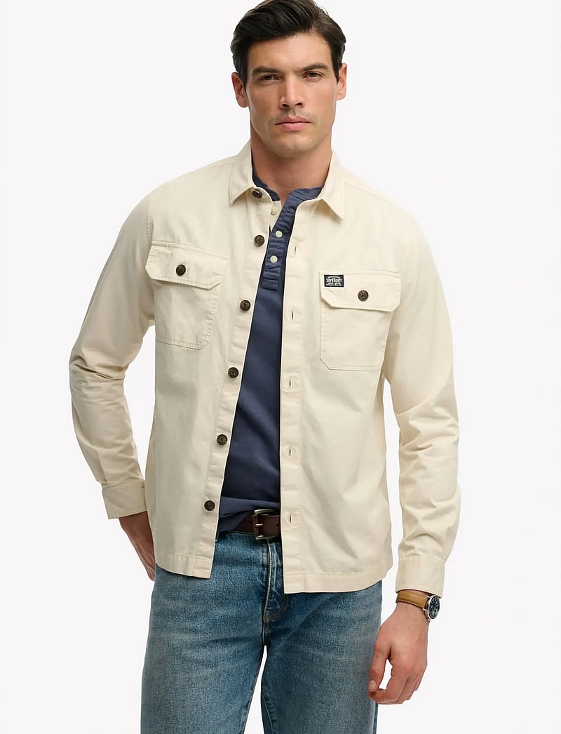 Superdry - 2 POCKET OVERSHIRT - kollektioner - oatmeal beige - 0