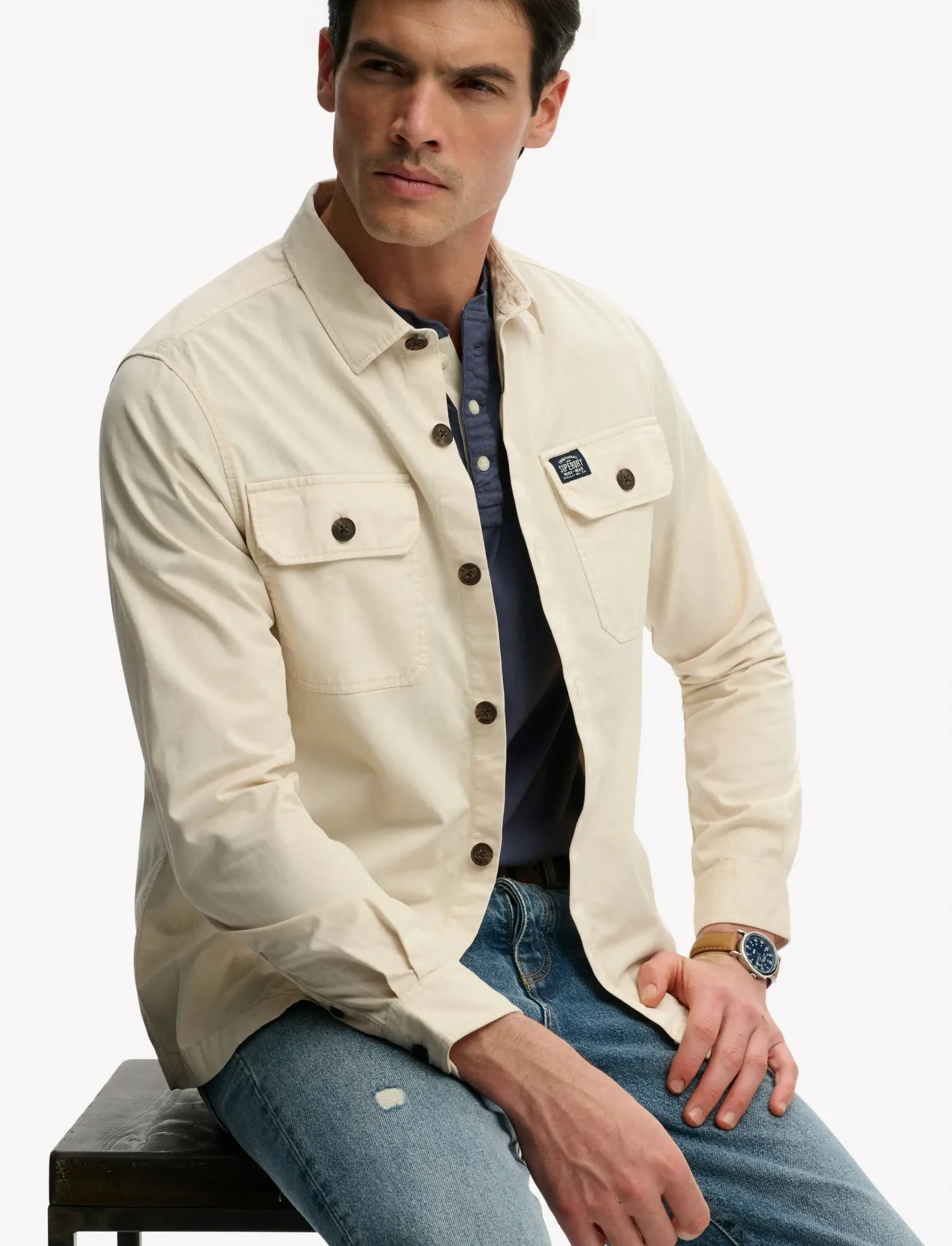Superdry - 2 POCKET OVERSHIRT - kollektioner - oatmeal beige - 4
