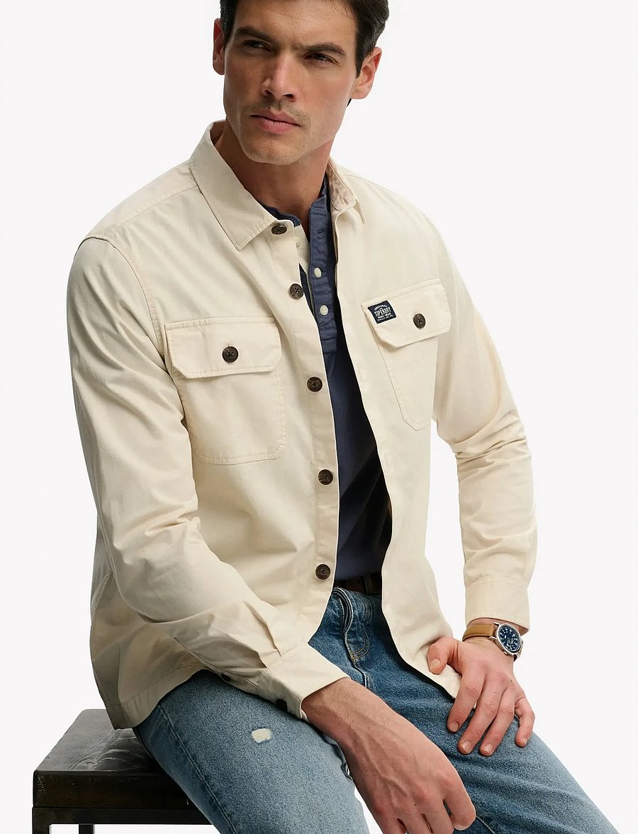 Superdry - 2 POCKET OVERSHIRT - kolleksjoner - oatmeal beige - 4