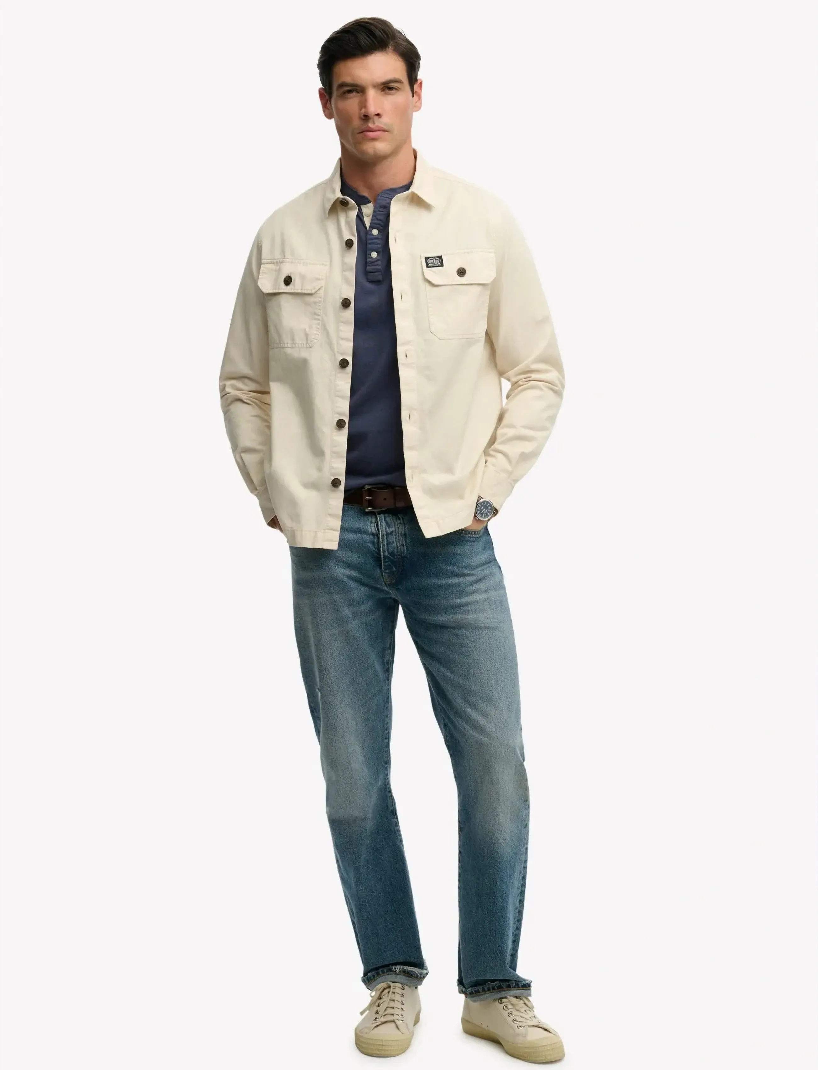 Superdry - 2 POCKET OVERSHIRT - kollektioner - oatmeal beige - 5